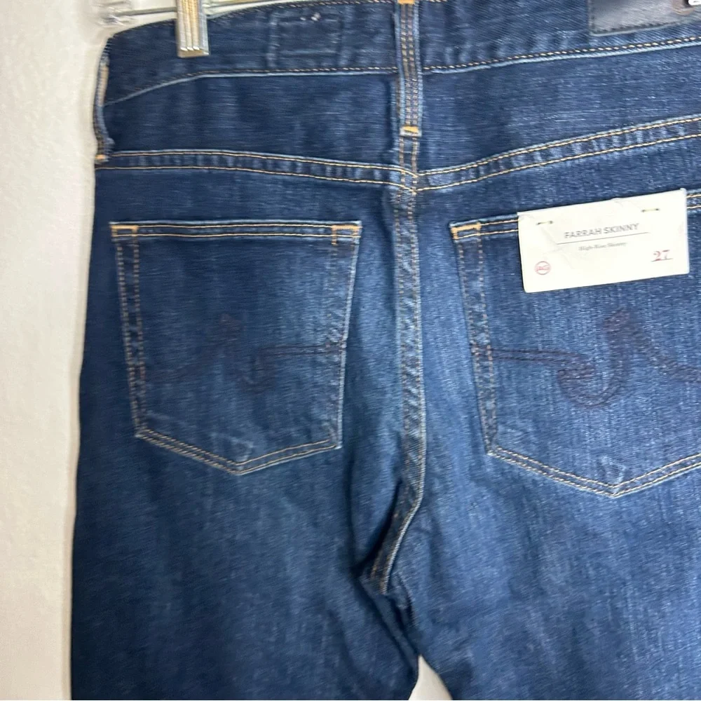 NWT AG The Farrah High Rise Dark Wash Skinny Jean Size 27